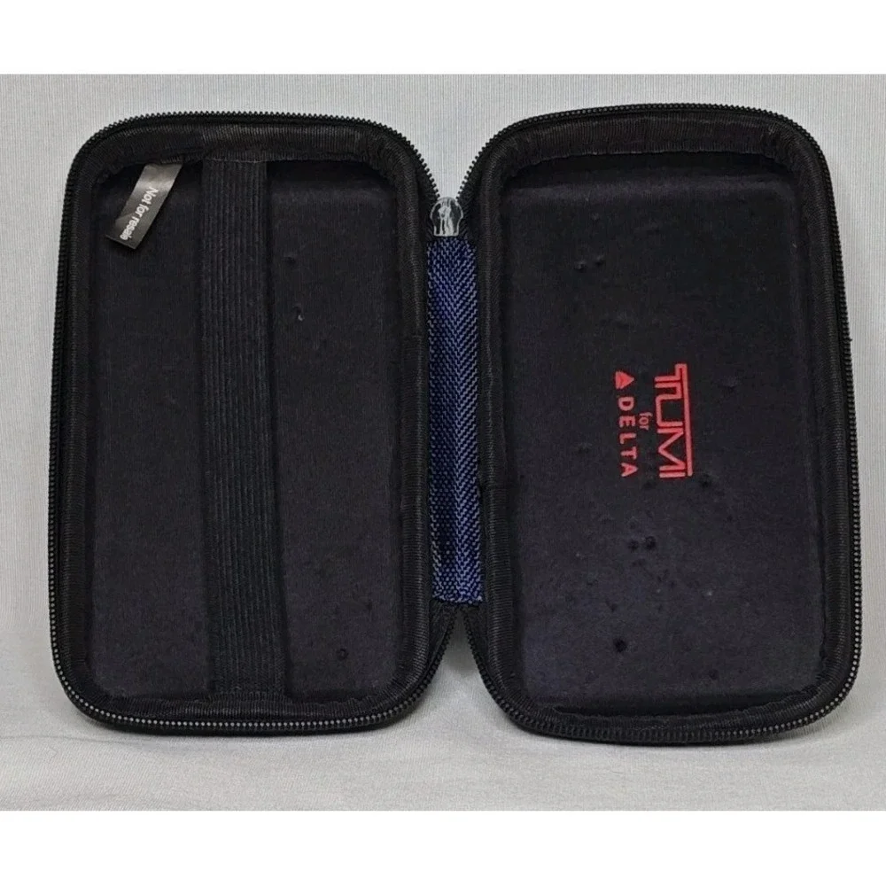 TUMI for Delta Hard Case Shell‎ Toiletry Cosmetic Travel Kit Blue Hard Case Only